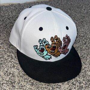 NEW Santa Cruz New Era fitted hat White and Black Cap 7.5 or 59.6cm